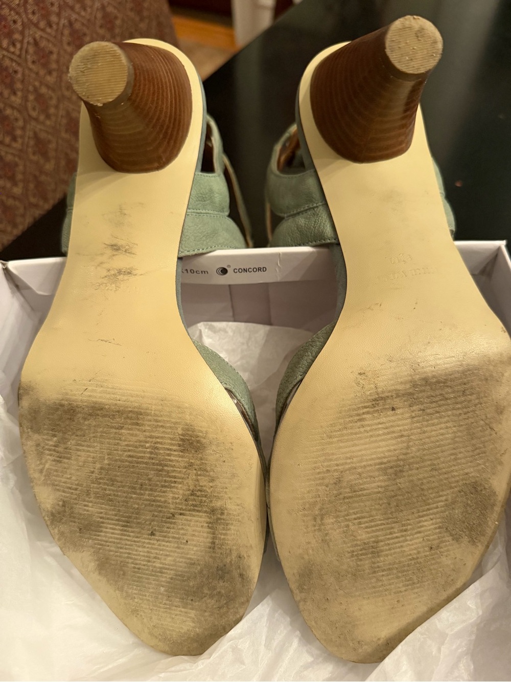 Nine West Light Sage Green Strappy Block Heel Sandals - Picture 9 of 9